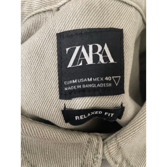 Mens Zara Denim Gray Button Up Shirt Jacket Size M - Picture 6 of 7